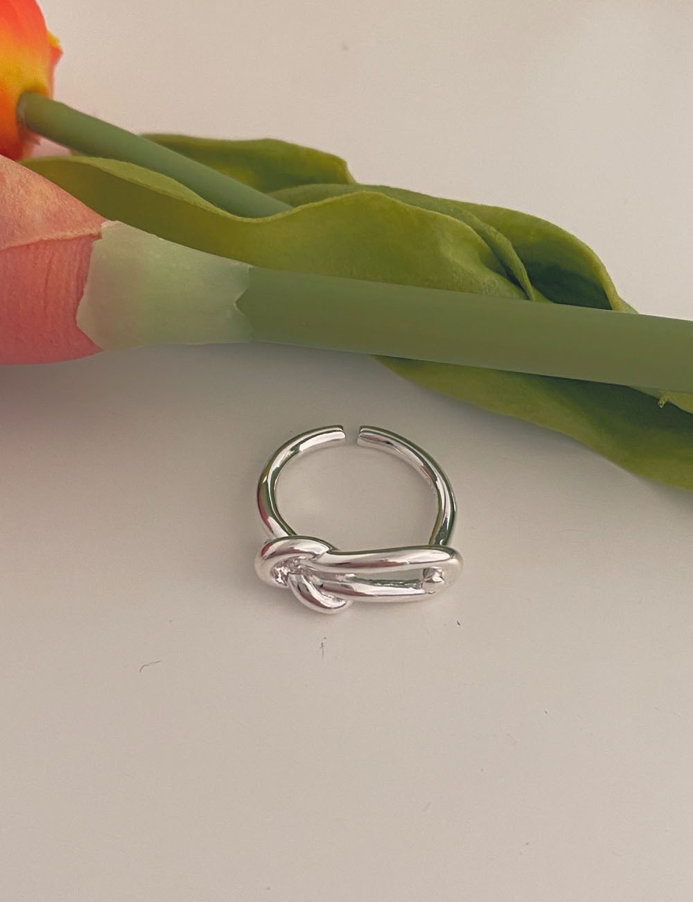 925silver round square kont ring