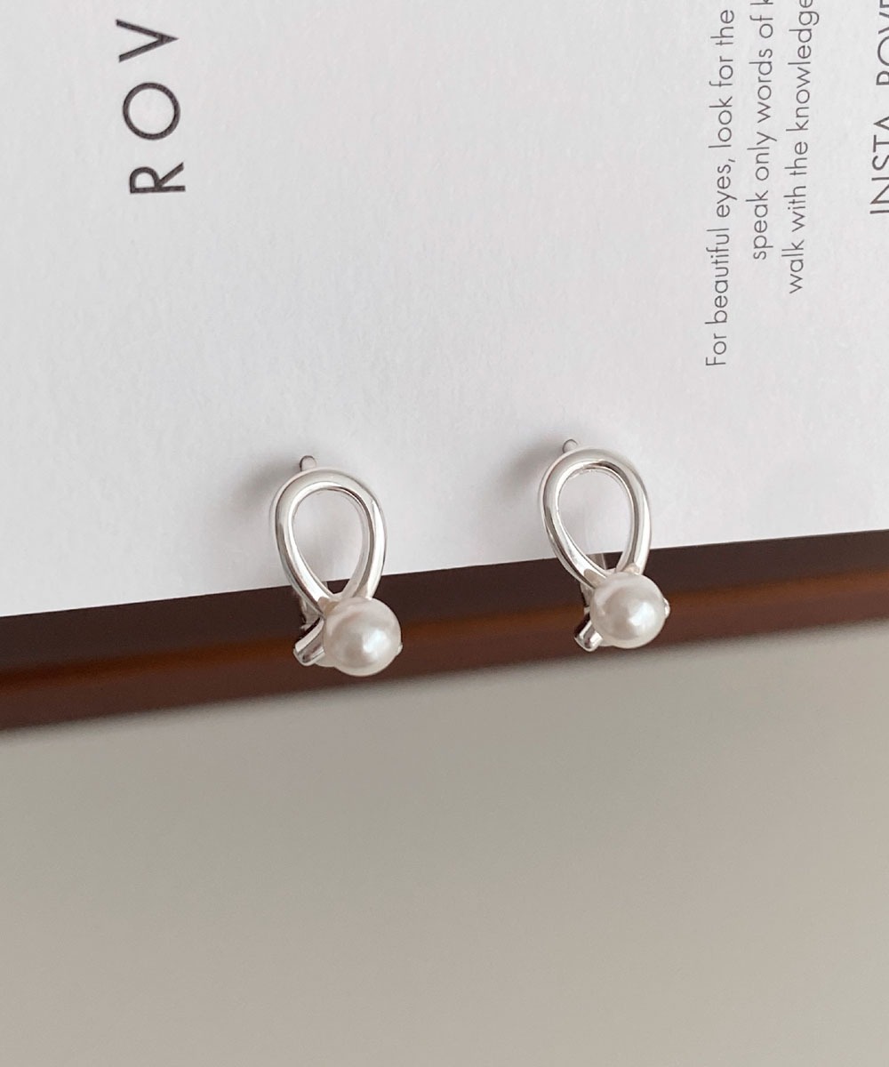 925silver pisces pearl one touch earring