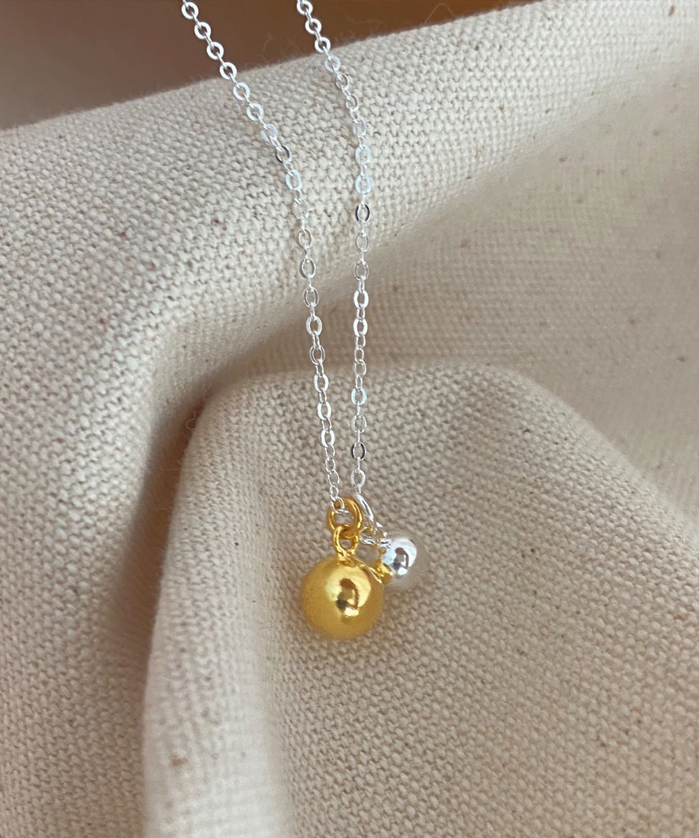 925silver combi ball pendant necklace 콤비 볼 팬던트 은 목걸이